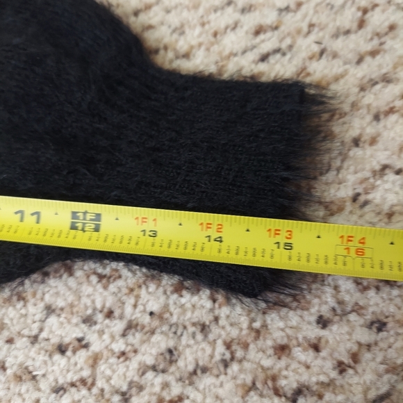 Time and Tru Med (8-10) Black Soot Combo Fuzzy Sweater Retro Colorful Fuzzy - Picture 12 of 13